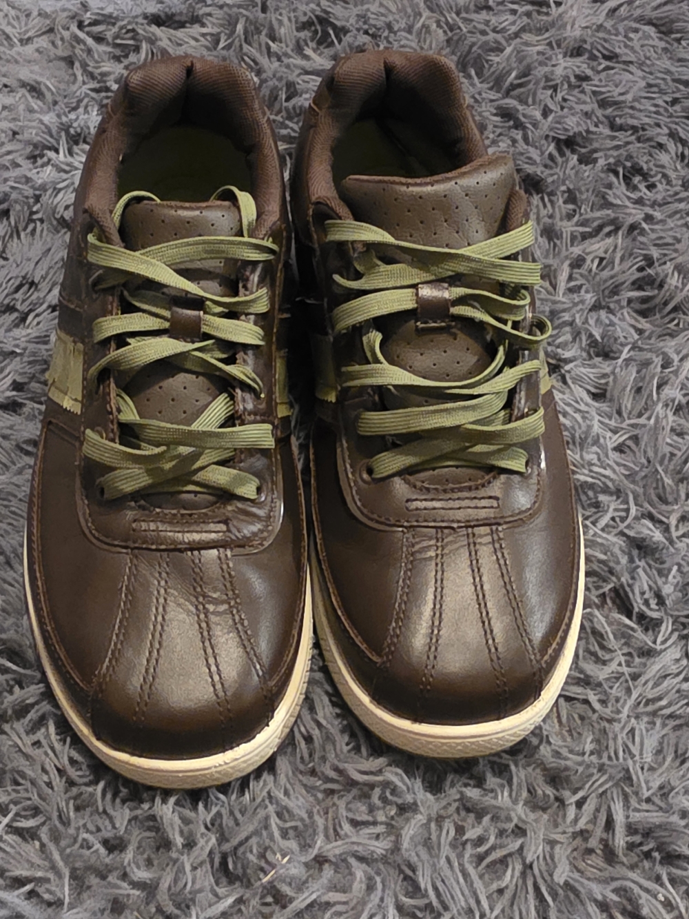 CROCS Brown Sneakers with Olive Laces Sz 8